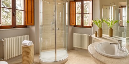 Luxusurlaub - Saunalandschaft: finnische Sauna - Badezimmer Beispiel - Precise Tale Poggio Alla Sala
