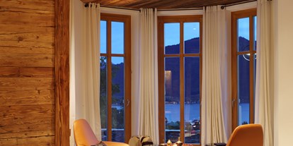 Luxusurlaub - Saunalandschaft: Außensauna - Alpbach - Lobby - Hotel DAS TEGERNSEE