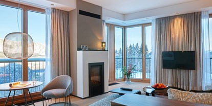 Luxusurlaub - Saunalandschaft: finnische Sauna - Anif - Panorama Suite - Kempinski Hotel Berchtesgaden