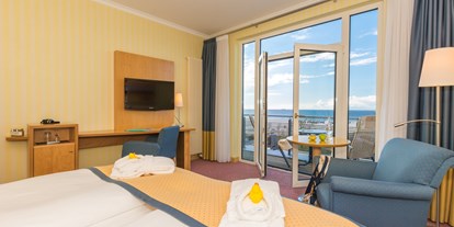 Luxusurlaub - Bettgrößen: King Size Bett - Deutschland - Doppelzimmer mit Meerblick - Strand-Hotel Hübner