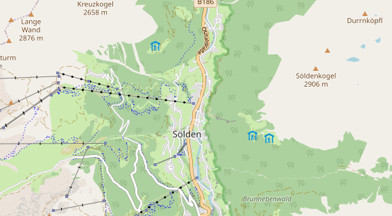 Luxushotel auf Karte