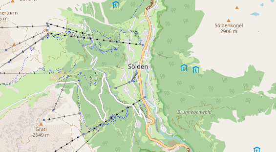 Luxushotel auf Karte