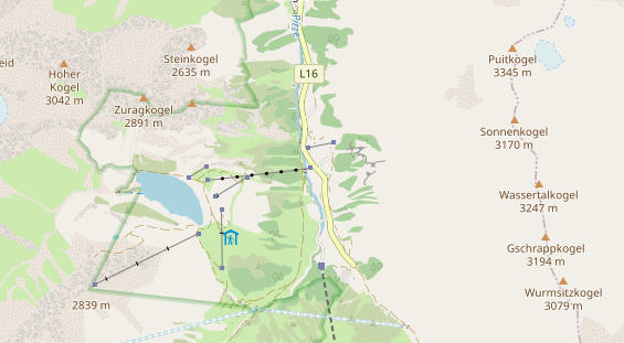 Luxushotel auf Karte