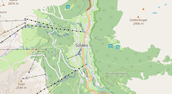 Luxushotel auf Karte