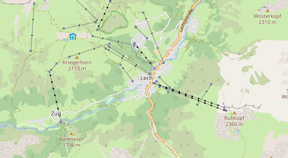 Luxushotel auf Karte