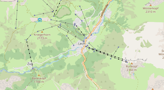 Luxushotel auf Karte