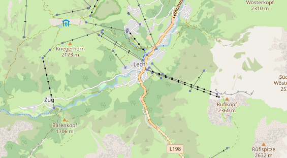 Luxushotel auf Karte