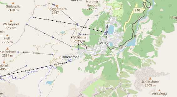 Luxushotel auf Karte