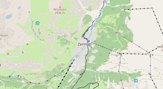 Luxushotel auf Karte