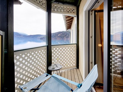 Luxusurlaub - Bettgrößen: Doppelbett - Patergassen - Blick zum Millstätter See - Seeglück Hotel Forelle