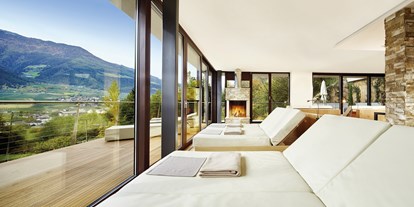 Luxusurlaub - Saunalandschaft: Textilsauna - Längenfeld - Fire Lounge - Preidlhof***** Luxury DolceVita Resort