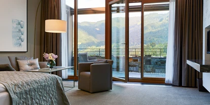 Luxusurlaub - Bettgrößen: Doppelbett - Schwarzleo - Deluxe Terrassenzimmer - Kempinski Hotel Berchtesgaden