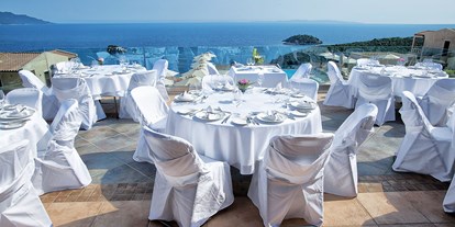 Luxusurlaub - Bettgrößen: Doppelbett - Restaurant The view - Sivota Diamond Spa Resort