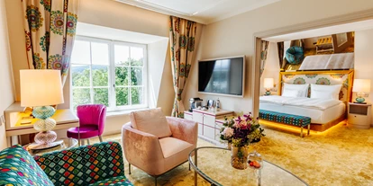 Luxusurlaub - Bettgrößen: Doppelbett - Turrach - Suite im Schloss Seefels - Hotel Schloss Seefels