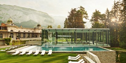Luxusurlaub - Saunalandschaft: geschlechtergetrennte Sauna - Waldhaus Flims - Waldhaus Spa  - Waldhaus Flims Wellness Resort