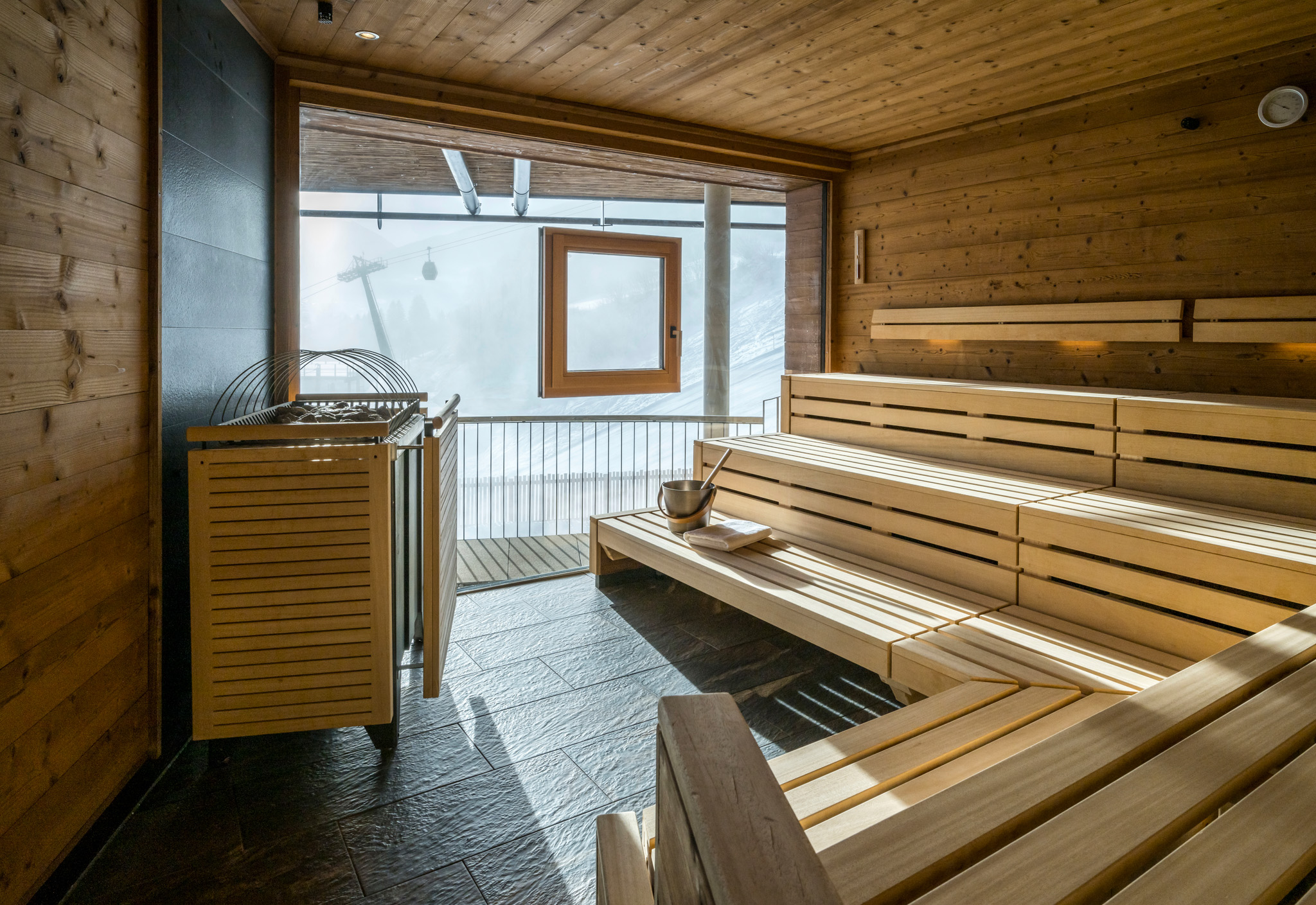 Luxushotel: Panoramasauna - Das Goldberg