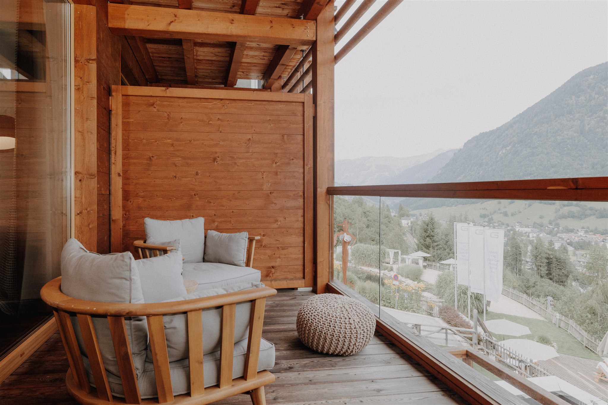 Luxushotel: Zimmerbalkon mit Ausblick - Das Goldberg