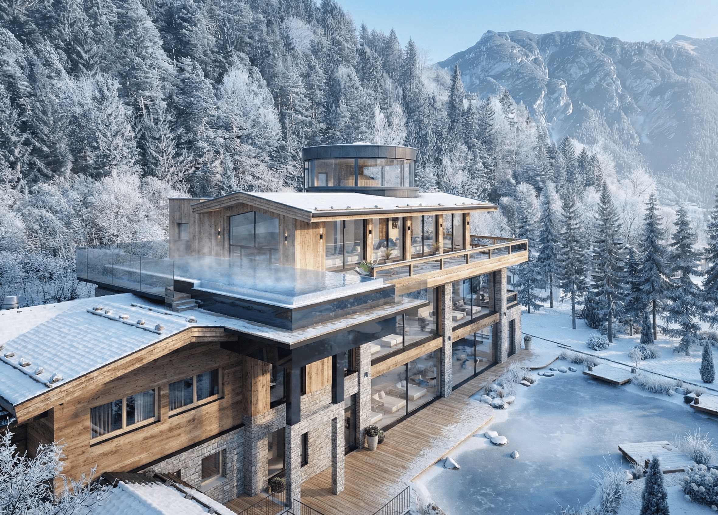 Luxusurlaub - Tiroler Unterland - Sky Spa - neues, 1400 m² Areal für gesamt 3500 m² Wellness im Kristall - Verwöhnhotel Kristall