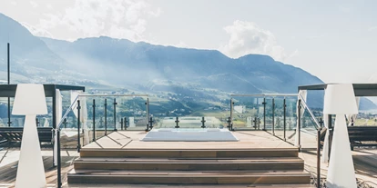 Luxusurlaub - Sen Jan di Fassa - Dachterrasse - Hotel Golserhof