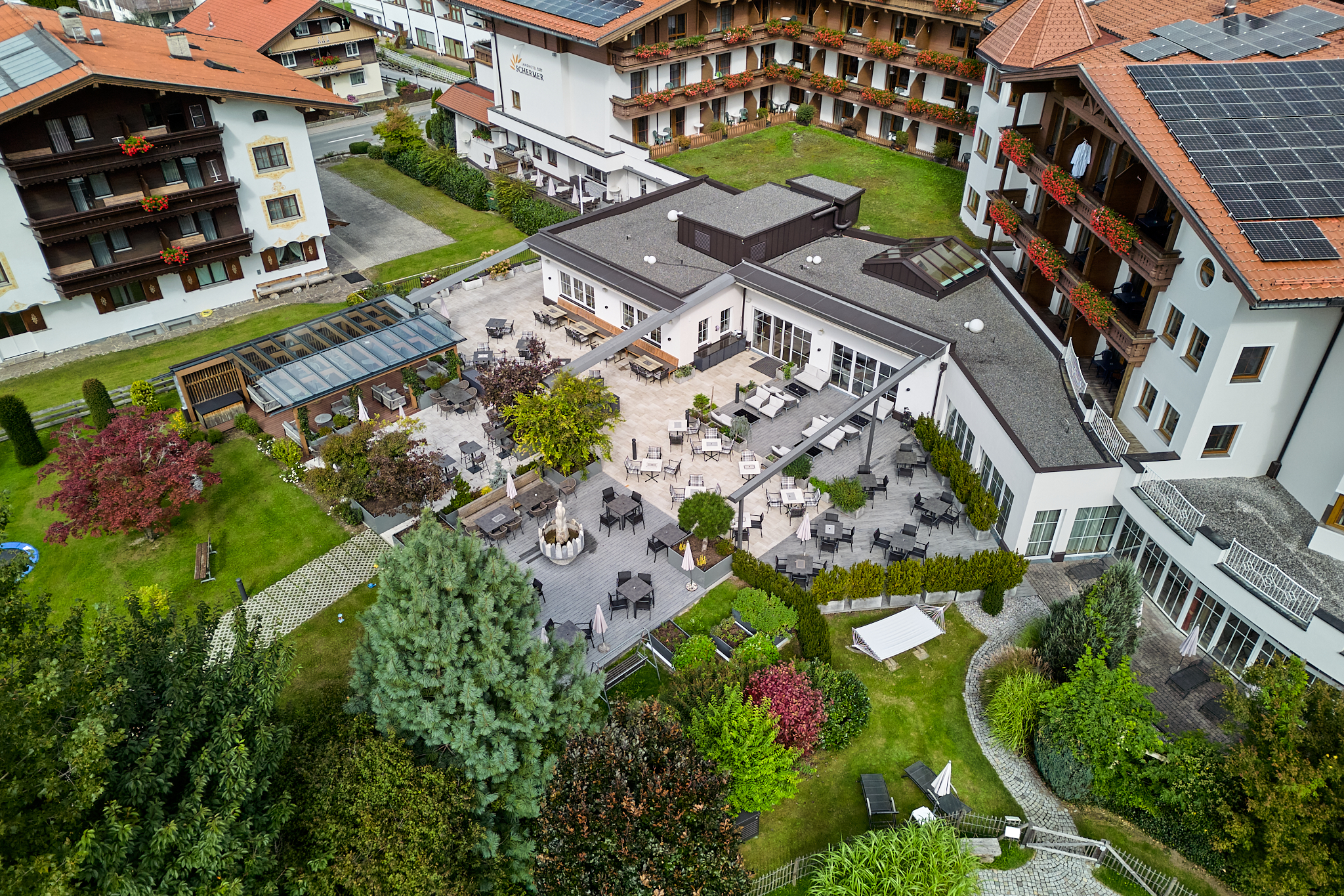 Luxushotel: Terrasse - Landhotel Schermer