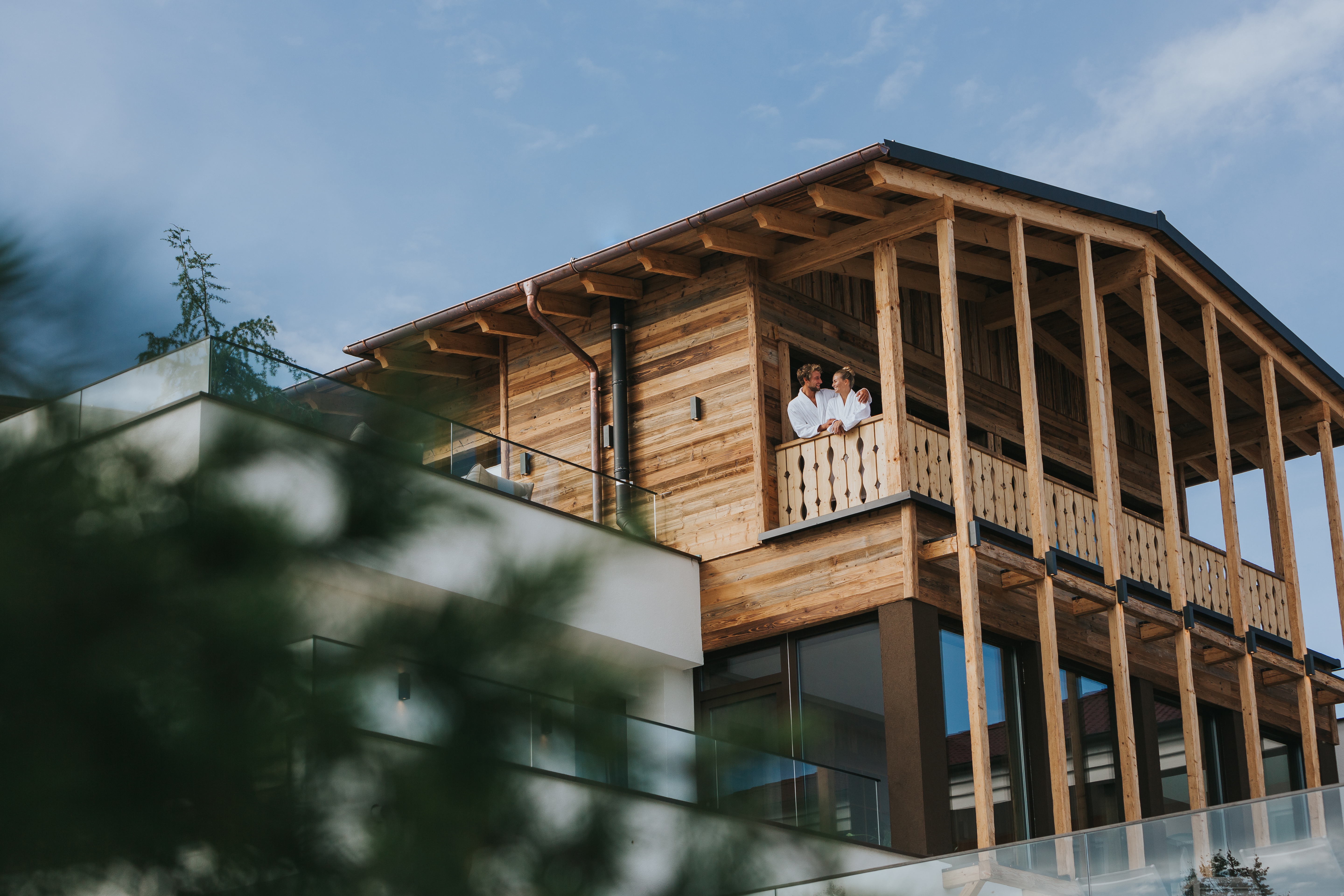 Luxushotel: Blick vom Balkon unserer "Stillen Alm" - Ortner's Resort*****