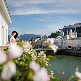 Luxushotel: Hotel Sacher Salzburg, Blick auf den Fluss - Hotel Sacher Salzburg