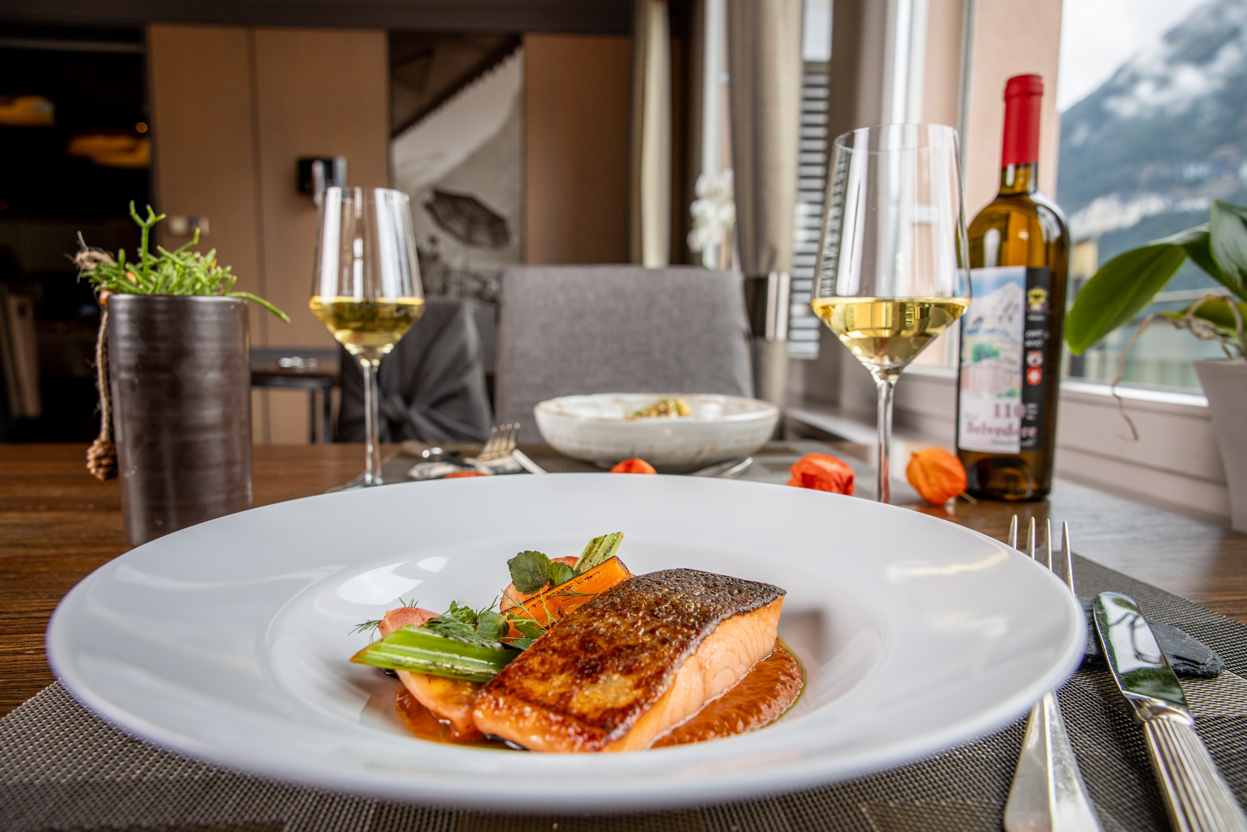 Luxushotel: Restaurant «Belvedere», Genussreich essen im Hotel Belvedere Grindelwald - Belvedere Swiss Quality Hotel Grindelwald